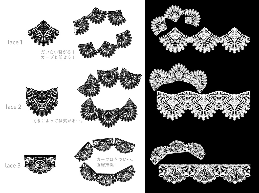 レース・フリル素材