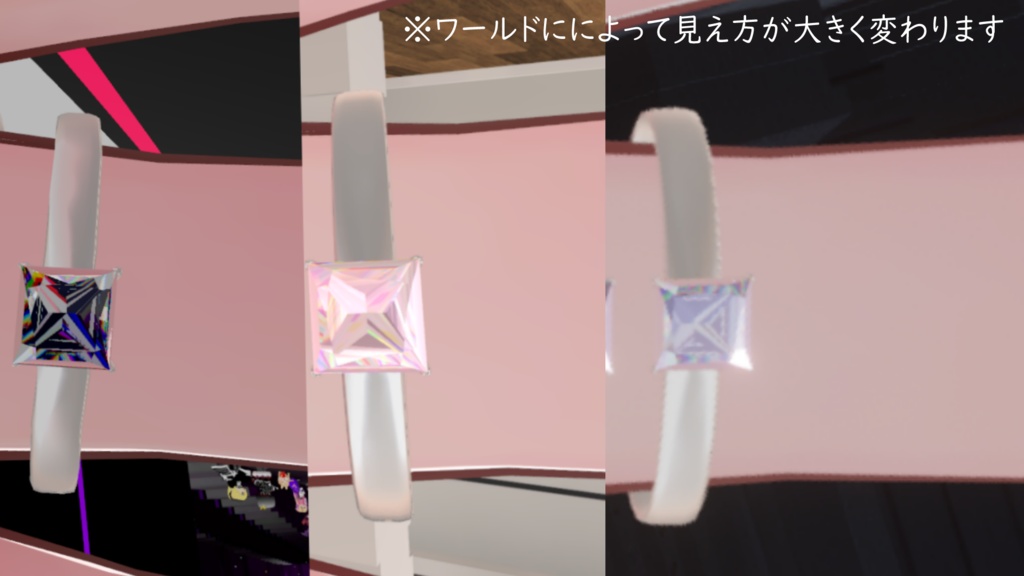 PrincessCut Diamond Ring【VRChat想定】
