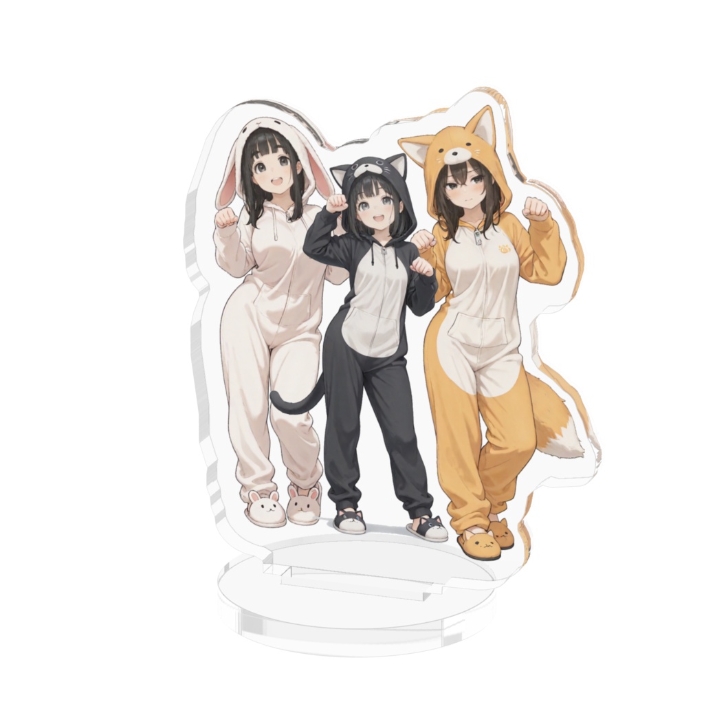 3人娘アニマルパーカーアクリルフィギュア