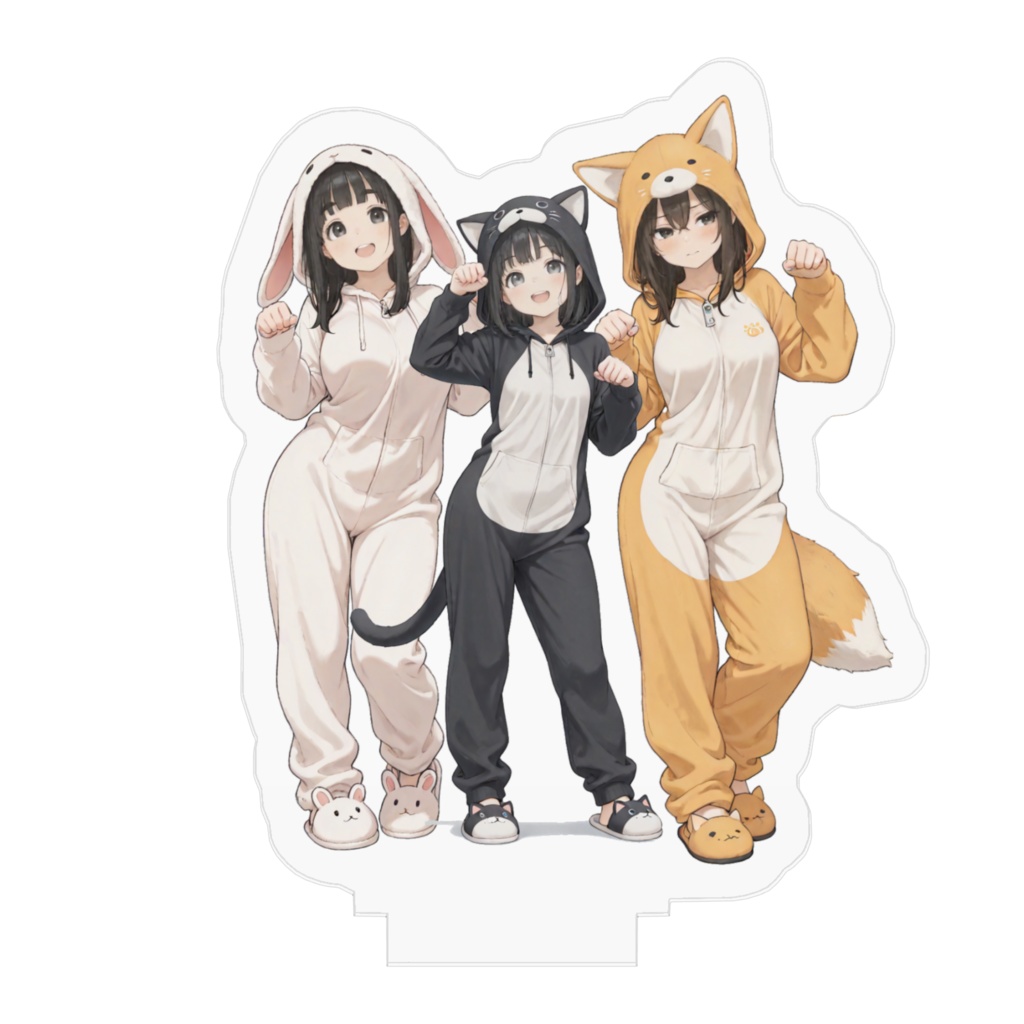 3人娘アニマルパーカーアクリルフィギュア