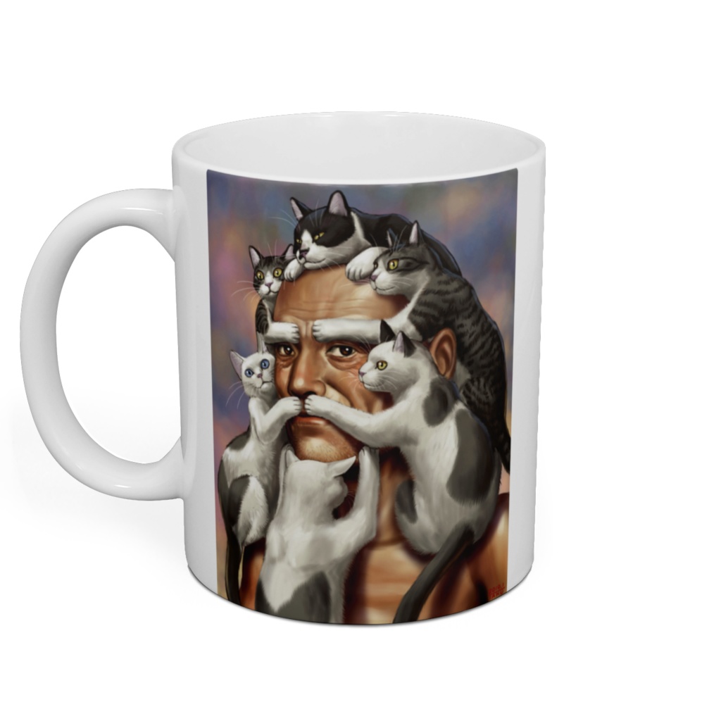 猫じじいマグカップ