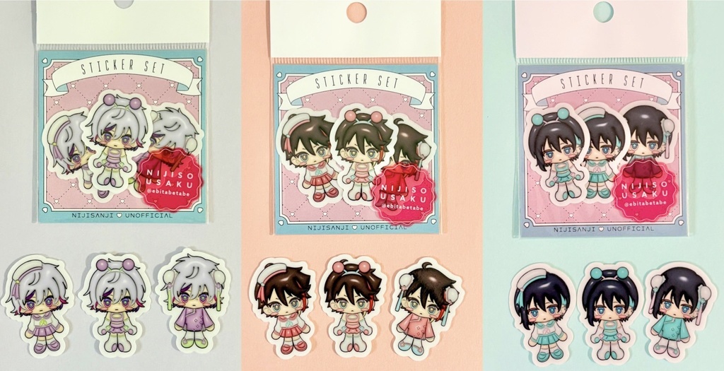 クリアステッカー3枚セット