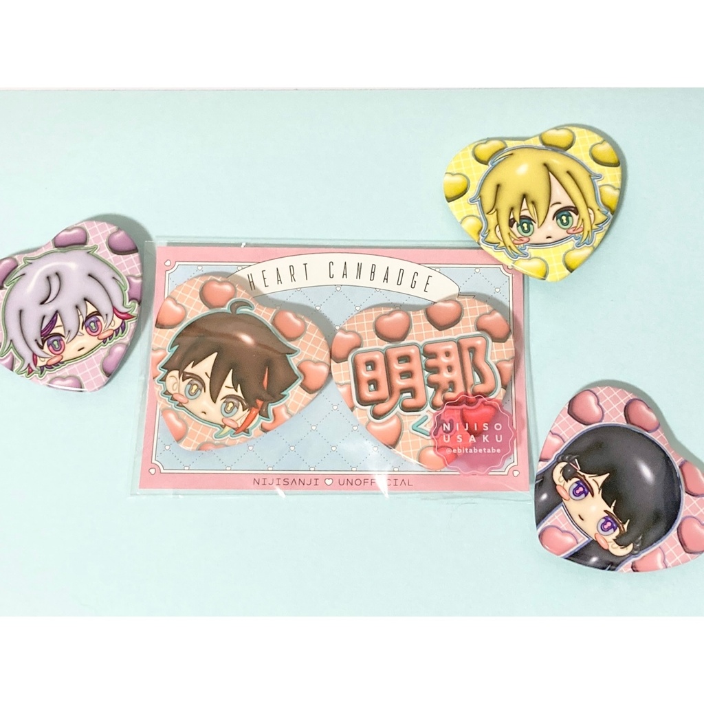 ハート缶バッジ2個セット