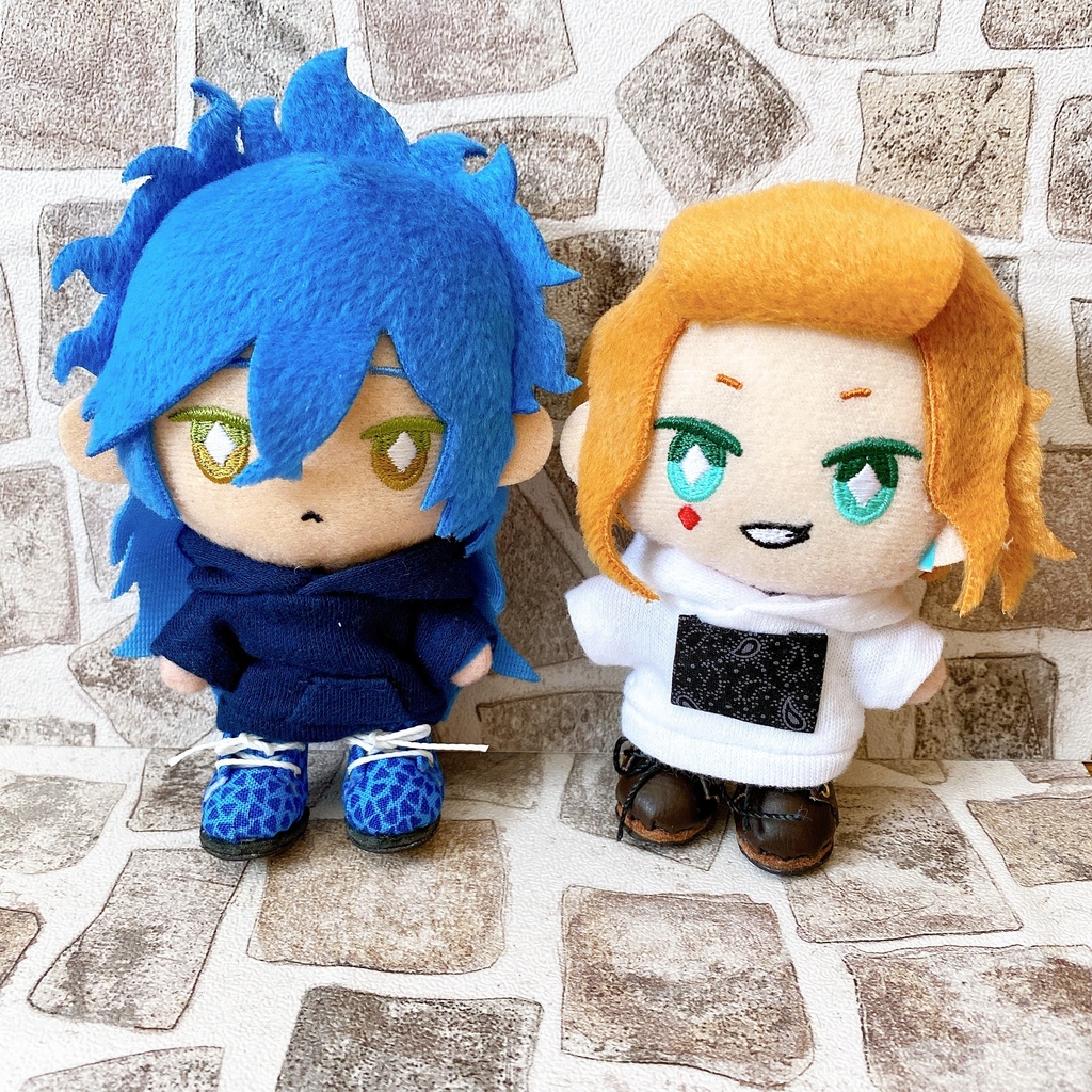 紺&白(ペイズリー)パーカー / 10cmぬい用