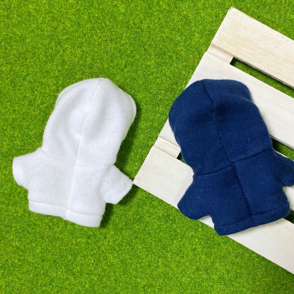 紺&白(ペイズリー)パーカー / 10cmぬい用