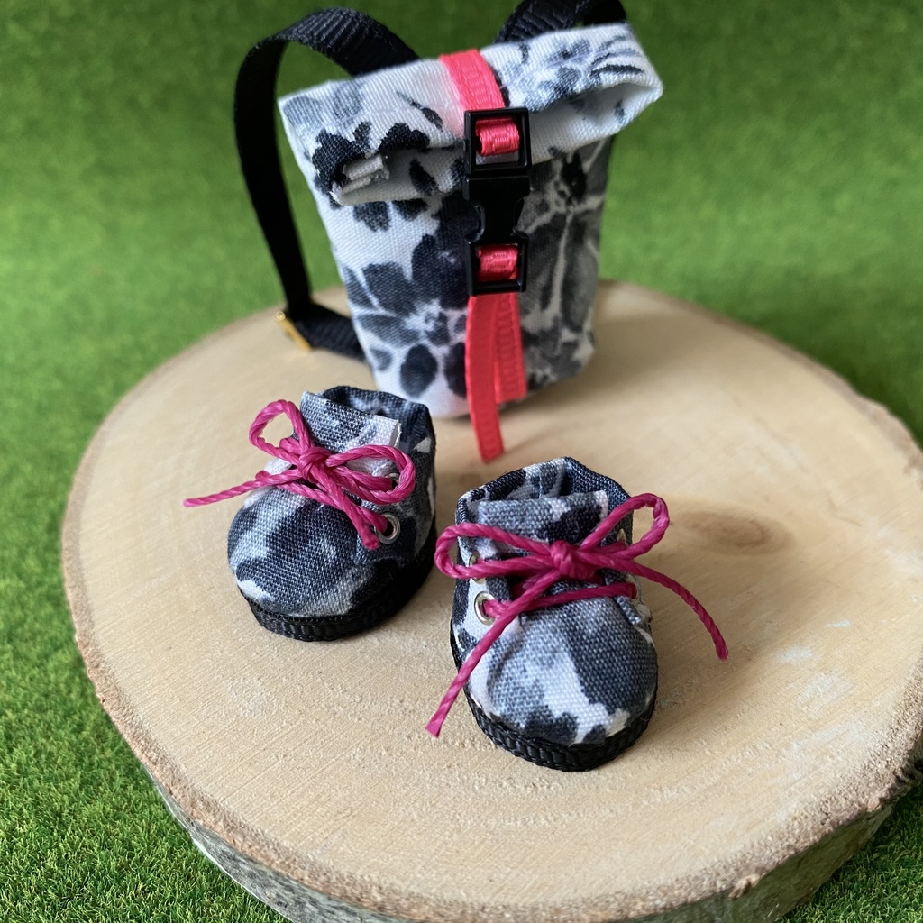 花柄シューズ&リュックセット