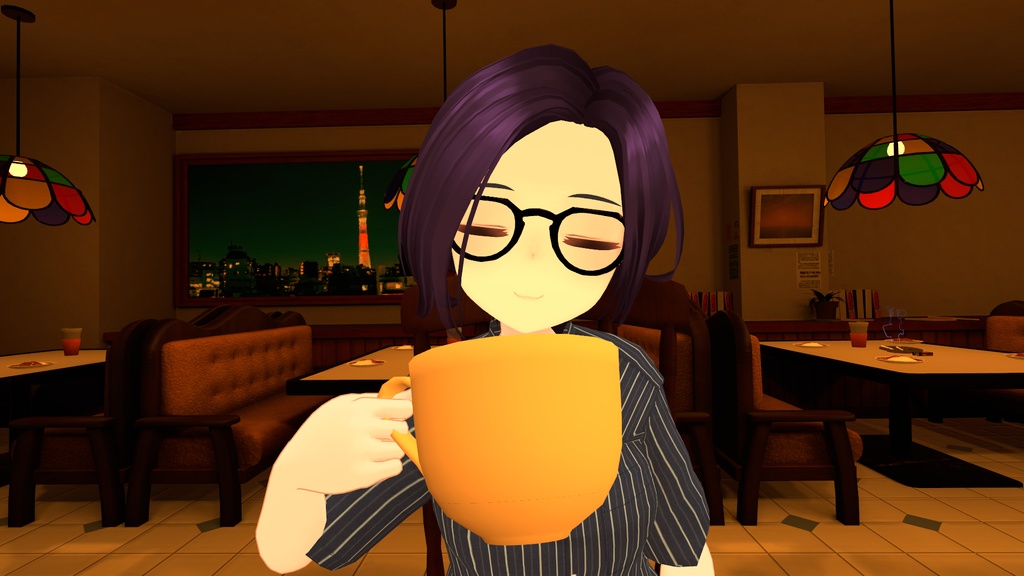 【VRC想定】ウェリントン型メガネ【無料配布】