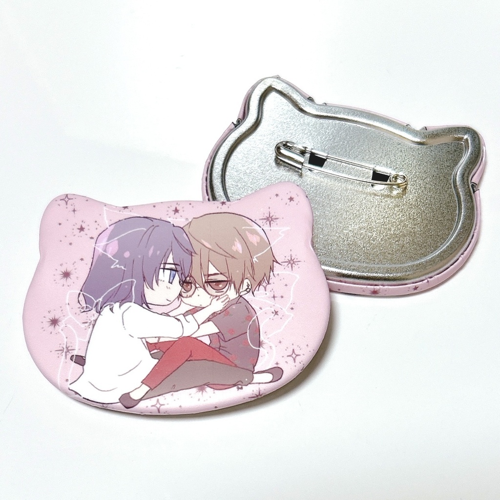 【草芹】猫型缶バッジ