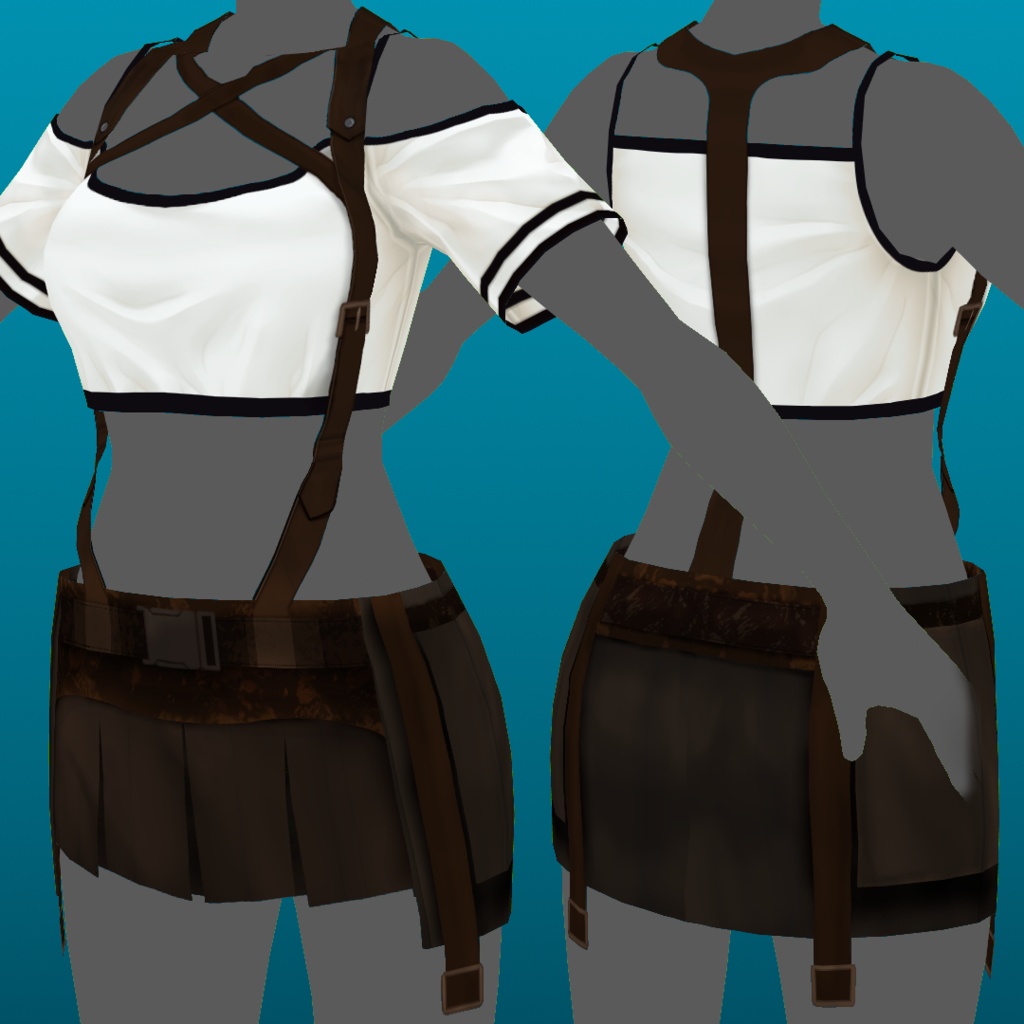 VRoid β&1.0~【ファンタジー_スチームパンク風衣装セット】-Steam punk-