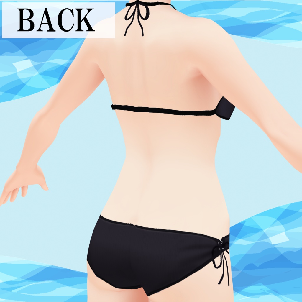 VRoid texture【夏のシックな水着】-Chic swimwear-Black-