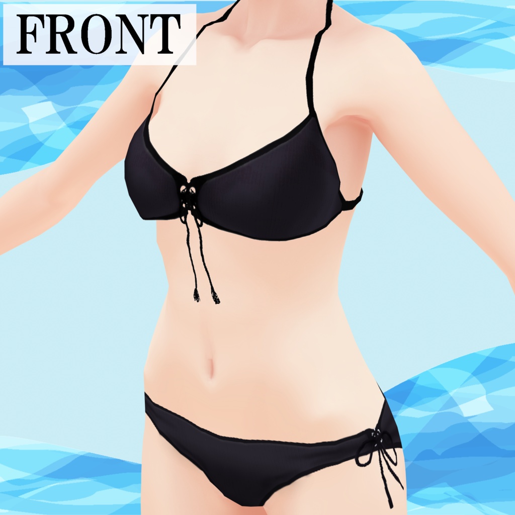 VRoid texture【夏のシックな水着】-Chic swimwear-Black-