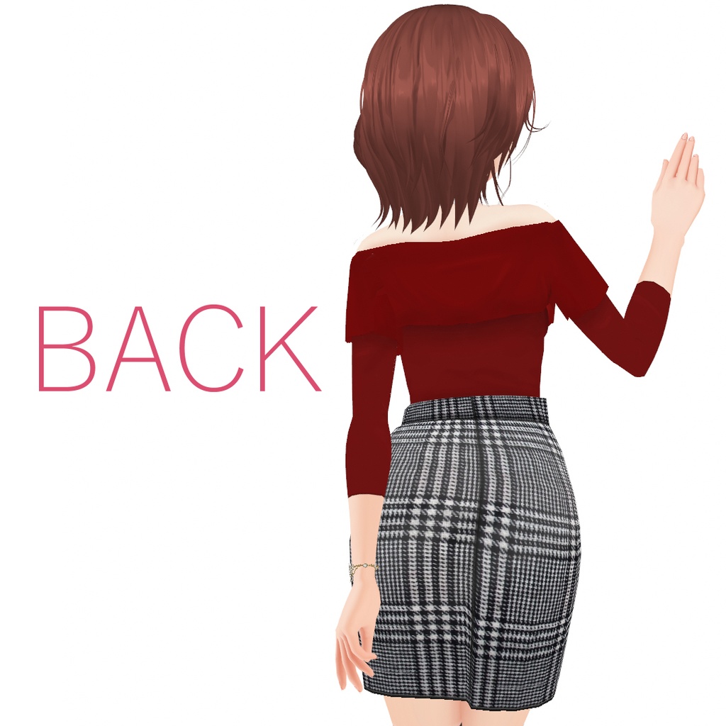 【VRoid texture】- Off shoulder dress set -オフショルダードレスセット