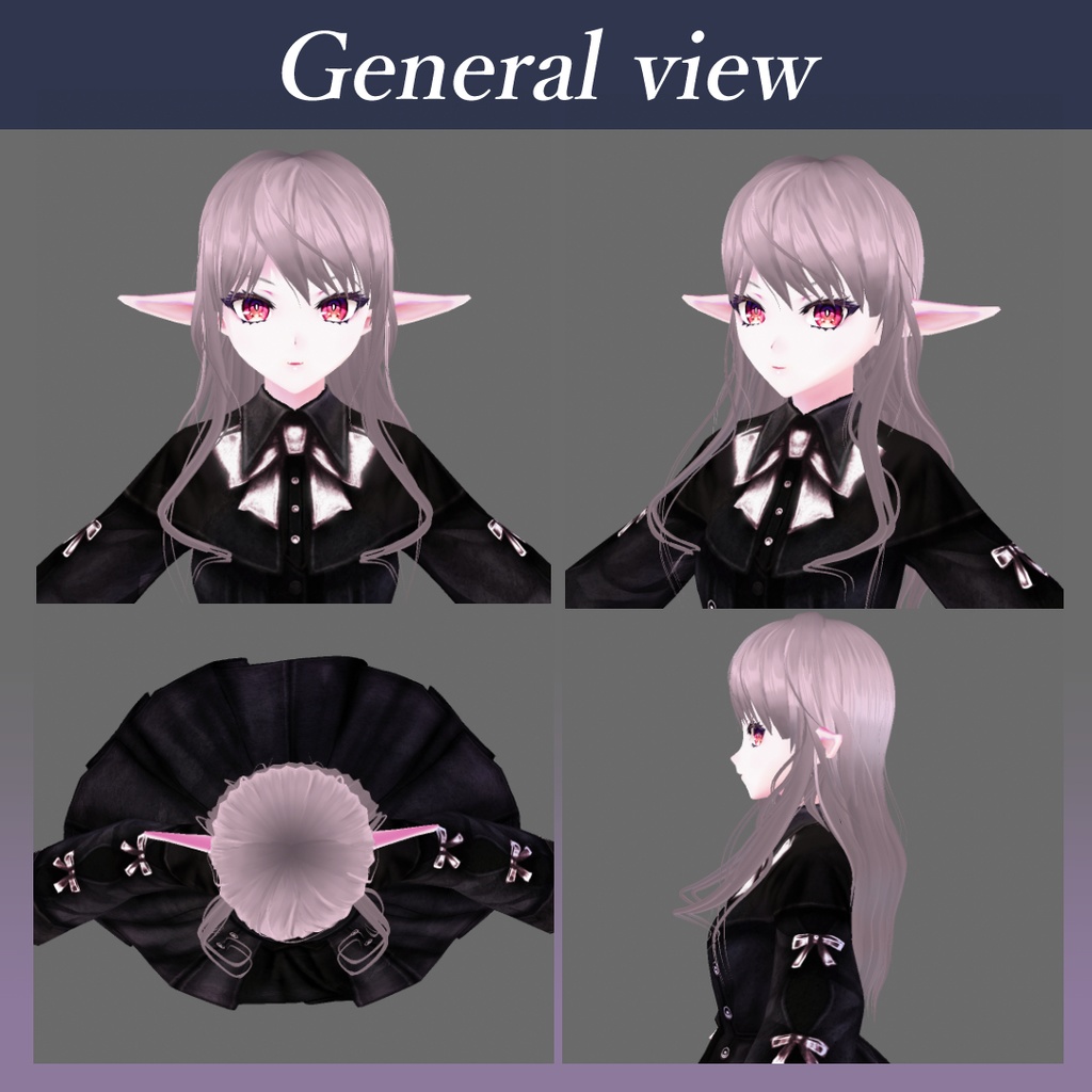 VRoid β版【VRoid hair ヘアプリセット】巻き髪_ロングヘア-twin curl-