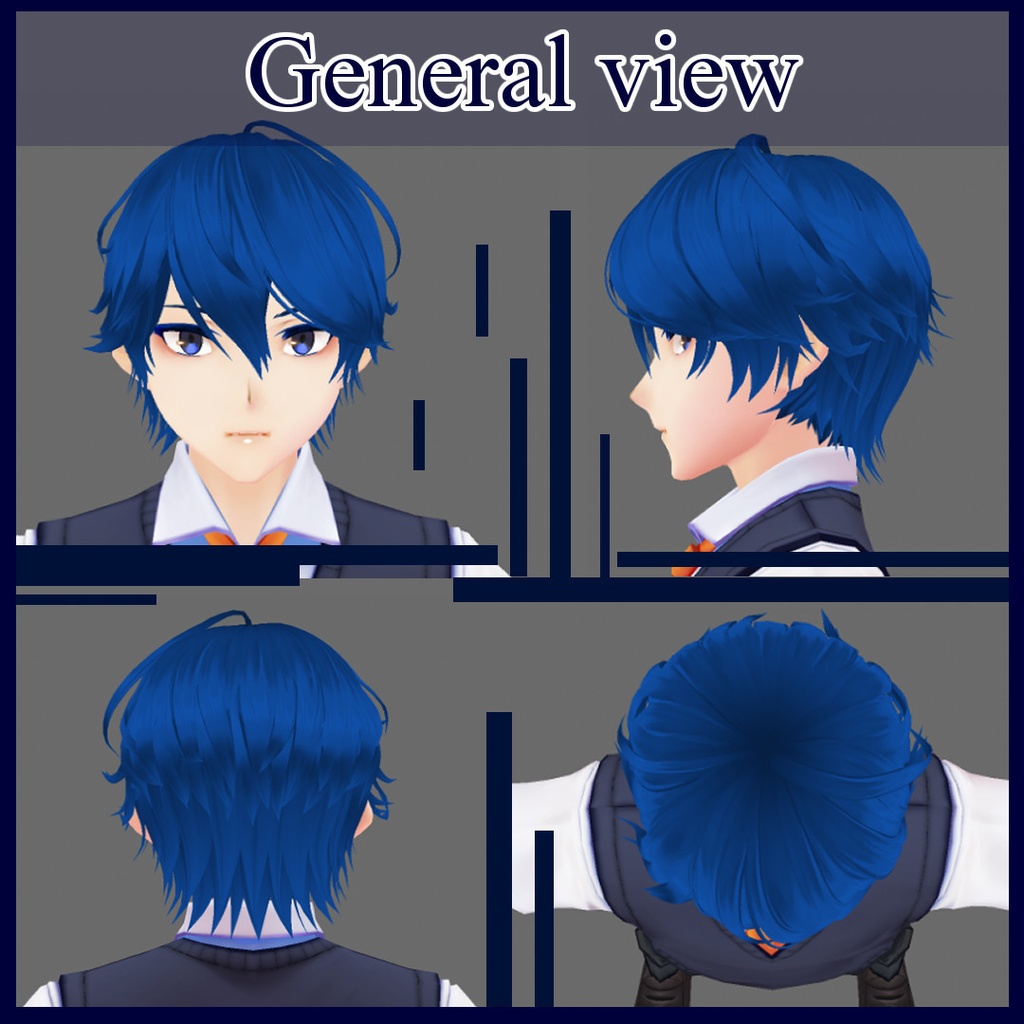 VRoid β版【メンズ ヘアプリセット 男性用】Men's hair pre-set