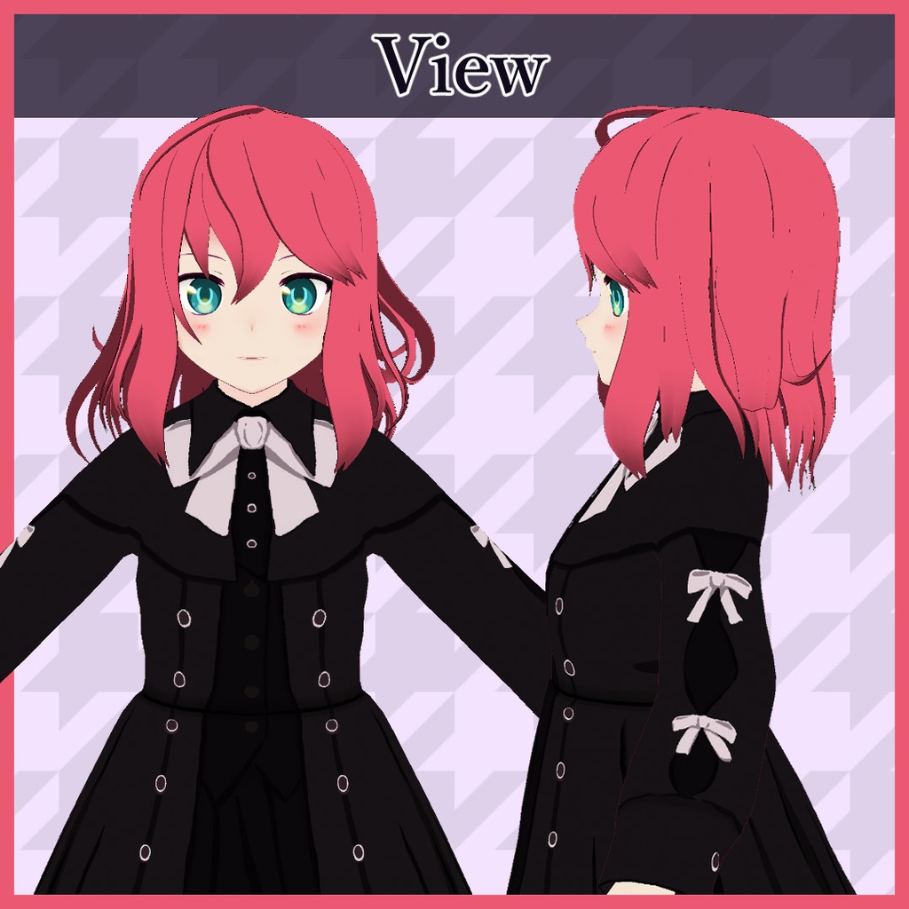 .VRoid file_全身セット【アニメ調 レディな少女 素体】-Anime style Girl- (髪, 体, 顔,衣装...hair, body, face, costume...)