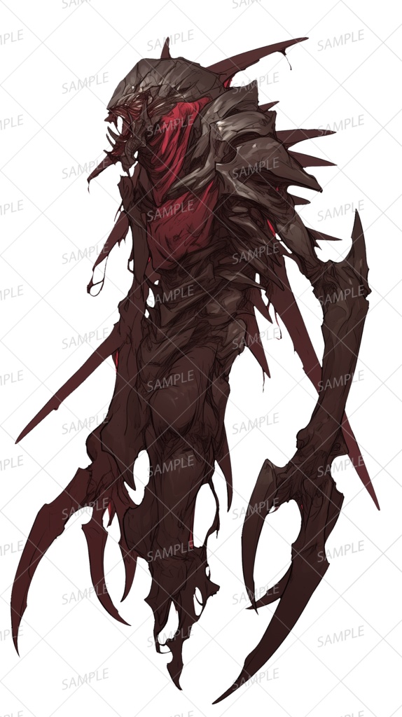 【神話生物】闇と共鳴する骨刃の魔物_立ち絵透過