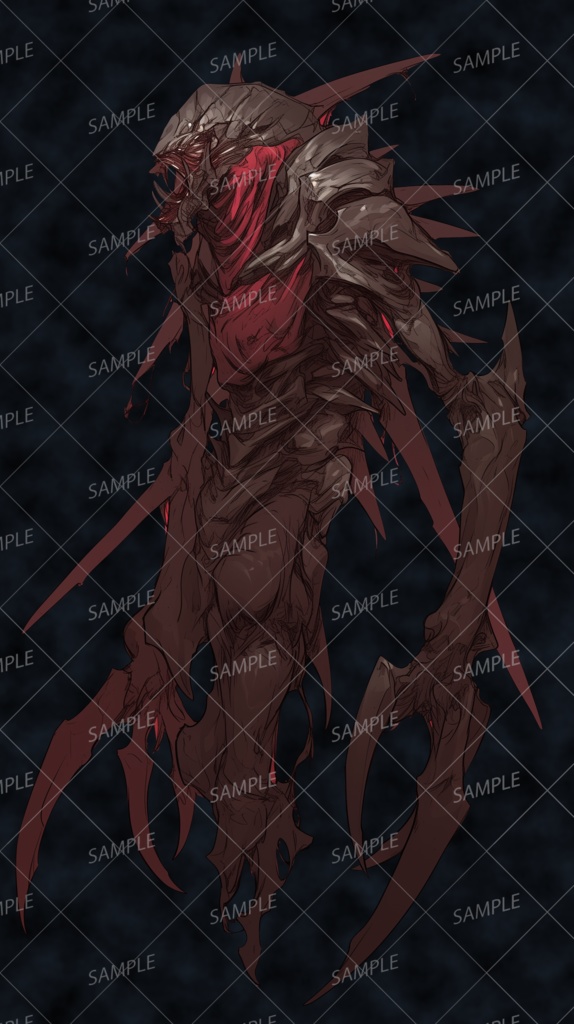 【神話生物】闇と共鳴する骨刃の魔物_立ち絵透過