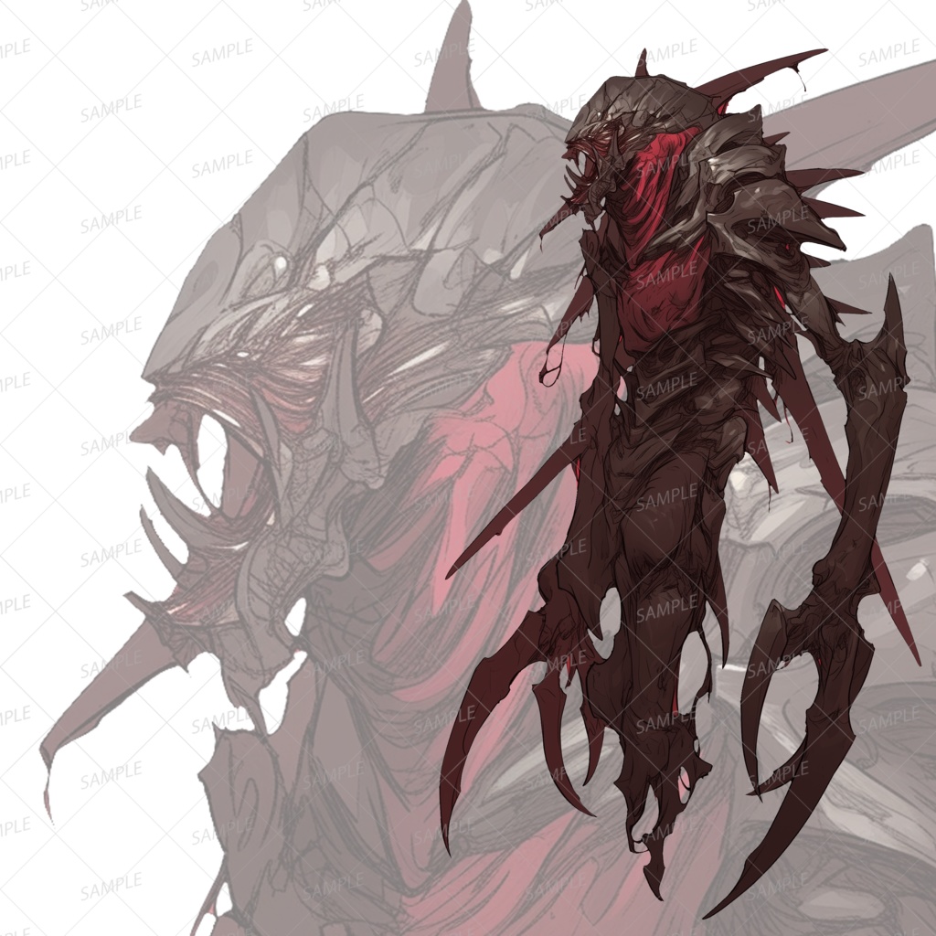 【神話生物】闇と共鳴する骨刃の魔物_立ち絵透過