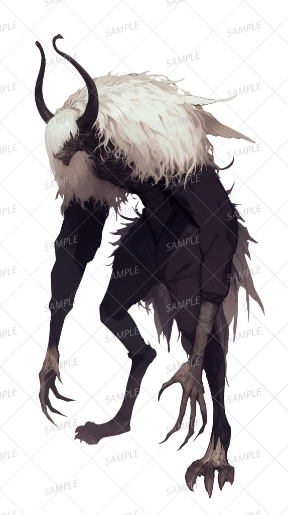 【神話生物】闇夜に現る白髪の尖兵_立ち絵透過