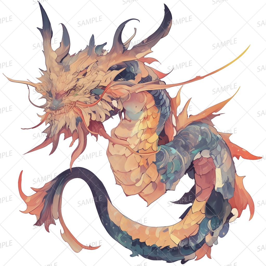 【神話生物】星海の光を纏う龍神_透過