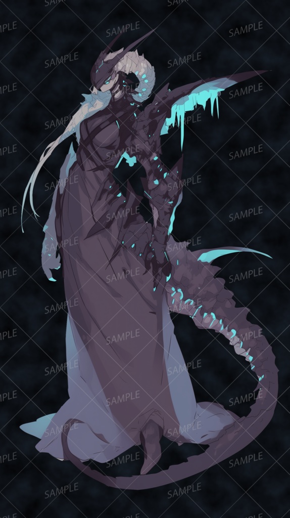 【神話生物】闇氷竜の凍てつく女王_立ち絵透過