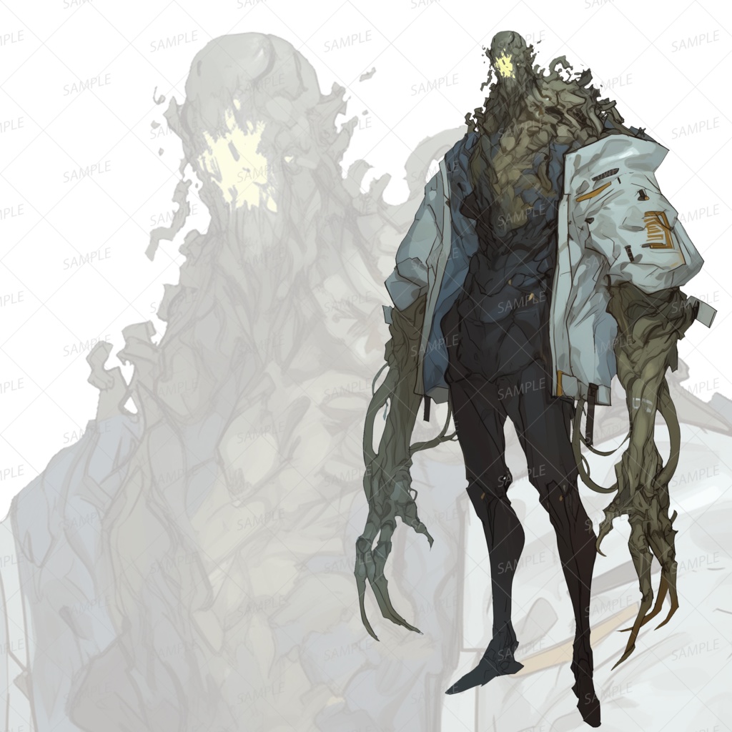 【神話生物】災厄の樹木と融合する研究員_立ち絵透過