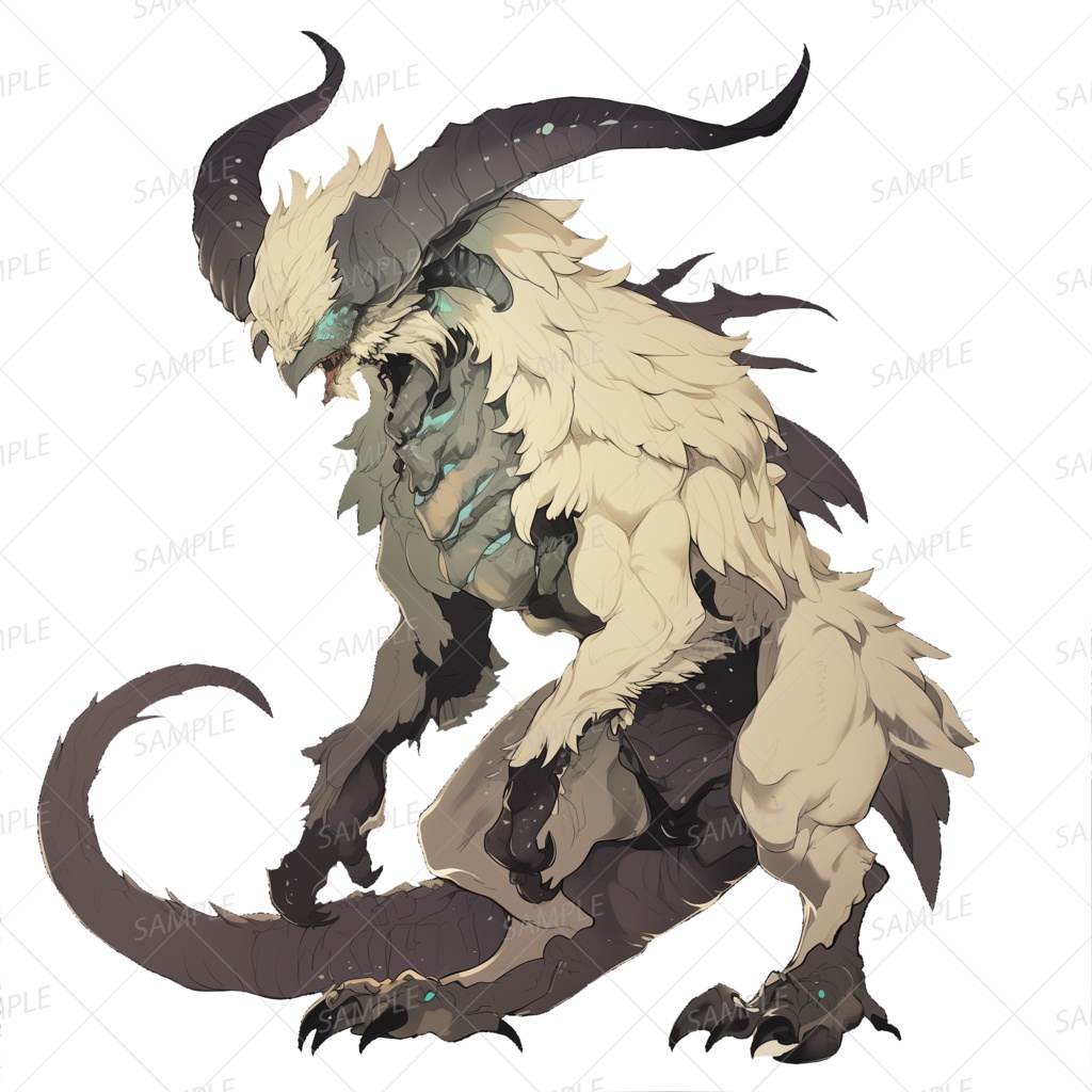 【神話生物】深淵より来たる双角の番獣_透過