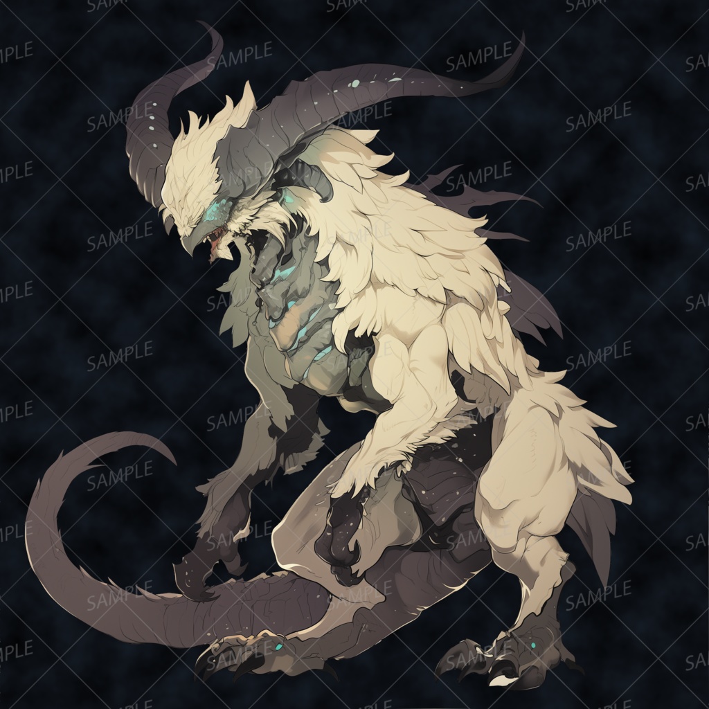 【神話生物】深淵より来たる双角の番獣_透過