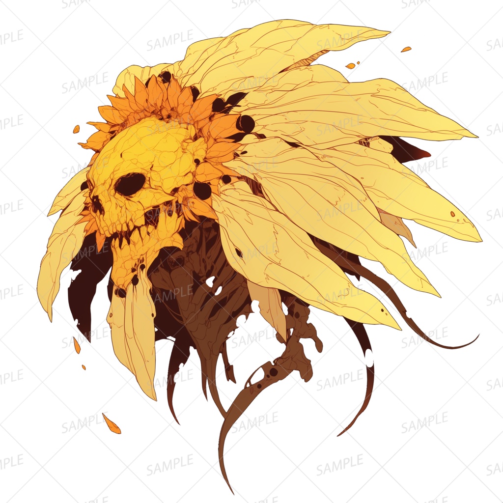 【神話生物】黄昏に咲く向日葵の骸_透過