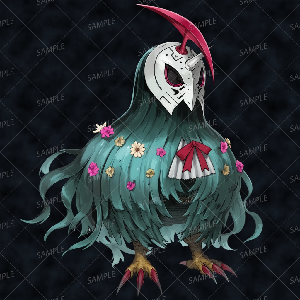 【神話生物】妖しき仮面の花鳥_透過