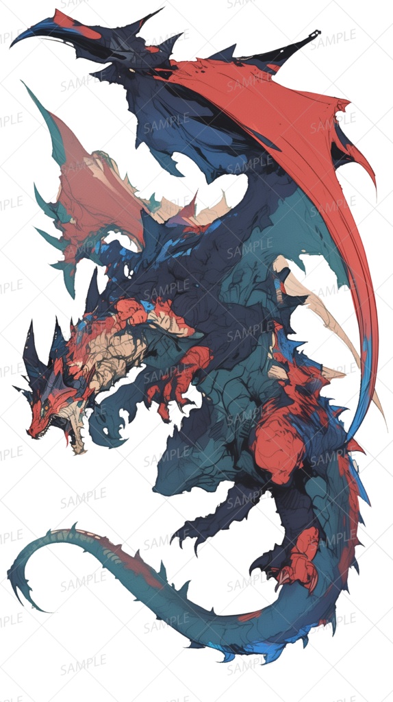 【神話生物】世界を裂く災厄の暴嵐龍_立ち絵透過