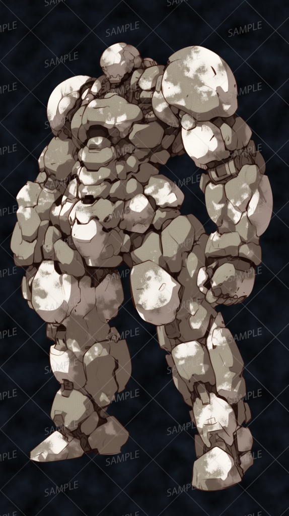 【神話生物】古代の守護者ストーンゴーレム_立ち絵透過