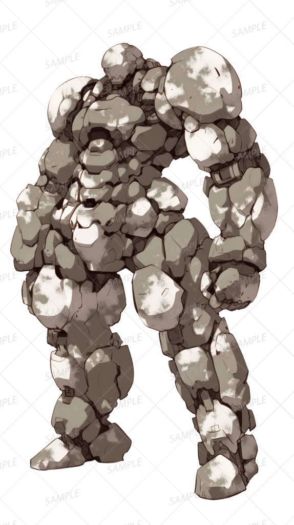 【神話生物】古代の守護者ストーンゴーレム_立ち絵透過