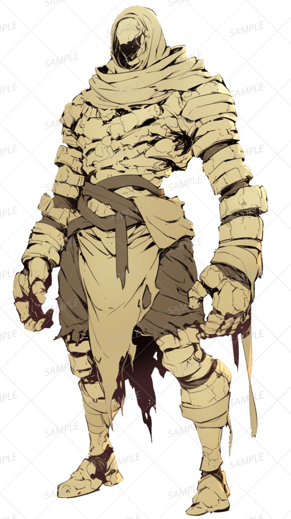 【神話生物】砂漠の秘宝を守る亡者_立ち絵透過