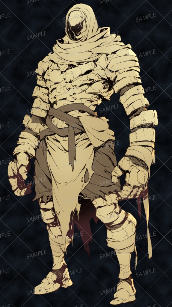 【神話生物】砂漠の秘宝を守る亡者_立ち絵透過