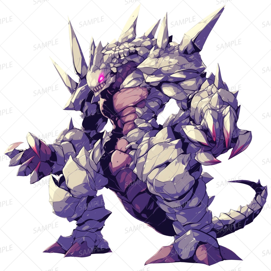 【神話生物】地を砕く鋼の尖刺巨獣_透過