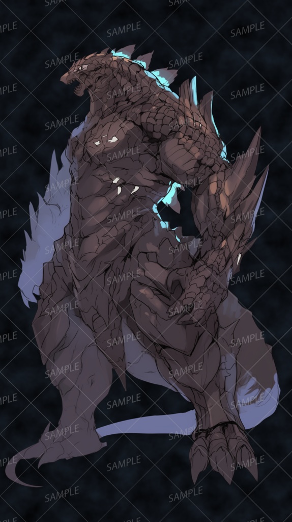 【神話生物】甲殻を纏う黒鋼獣_立ち絵透過