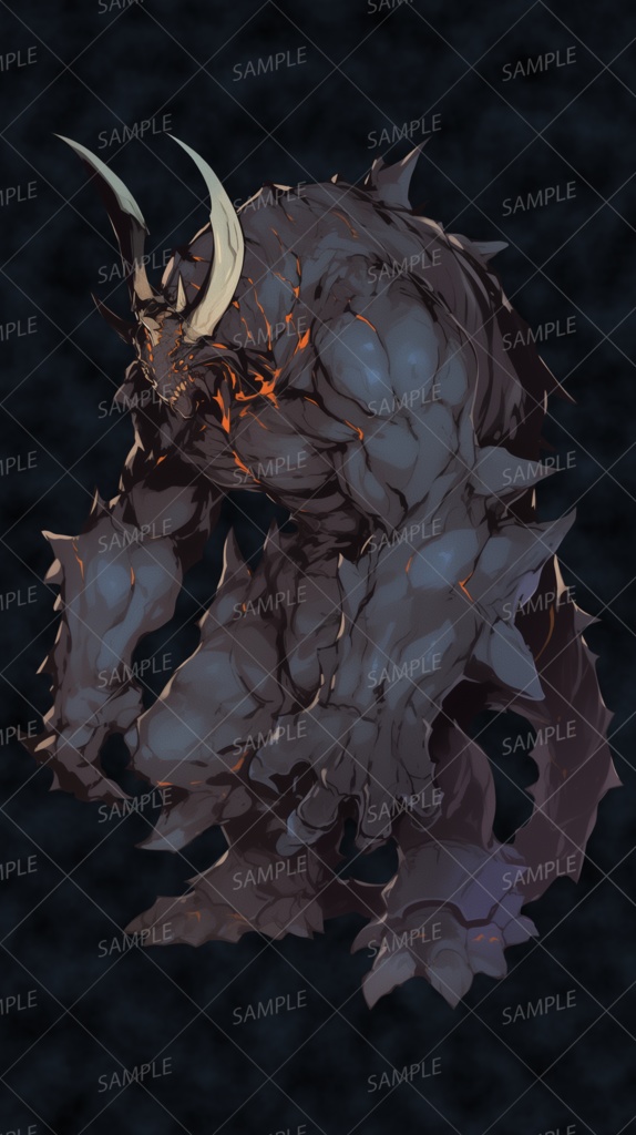 【神話生物】赤熱する熔鉱炉の魔獣_立ち絵透過