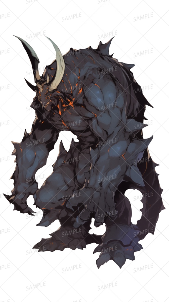 【神話生物】赤熱する熔鉱炉の魔獣_立ち絵透過