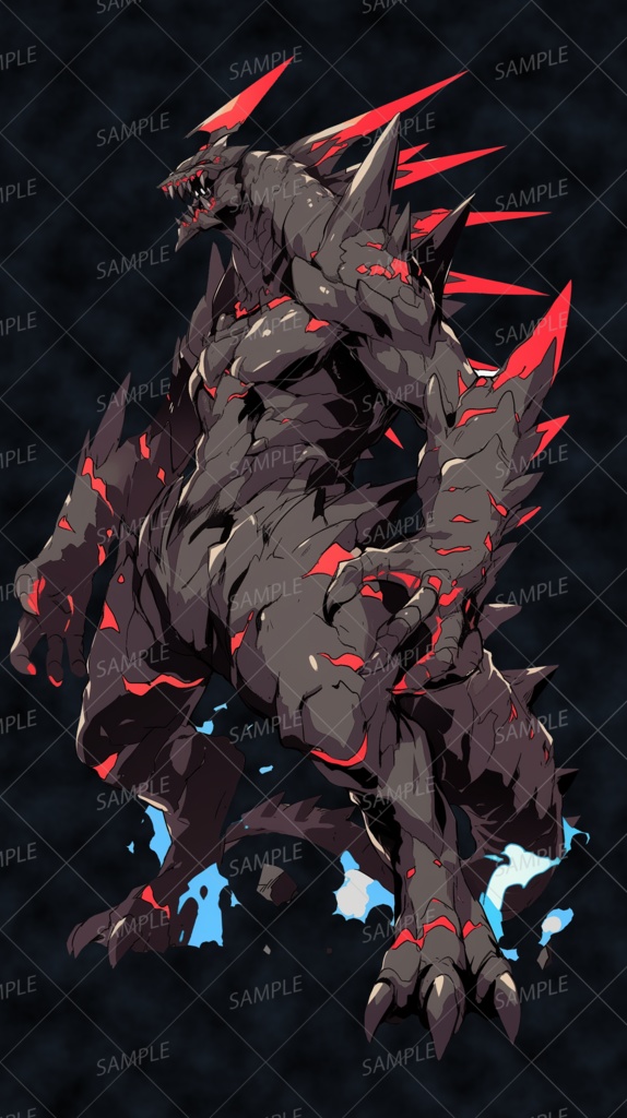 【神話生物】紅蓮の牙の王_立ち絵透過