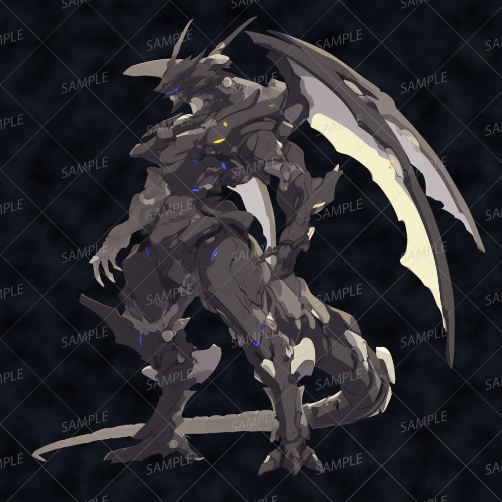 【神話生物】夜を裂く翼の竜機兵_透過