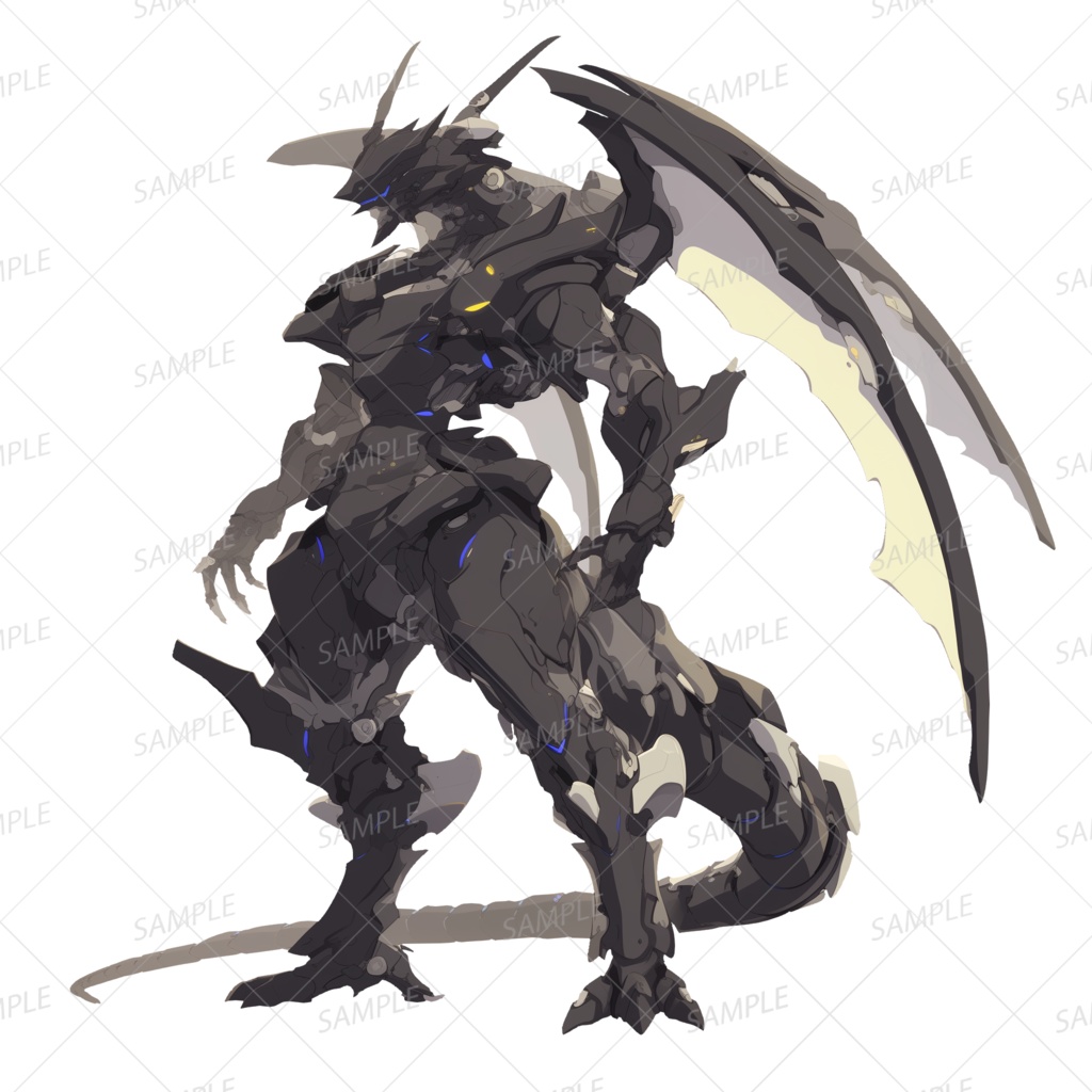 【神話生物】夜を裂く翼の竜機兵_透過