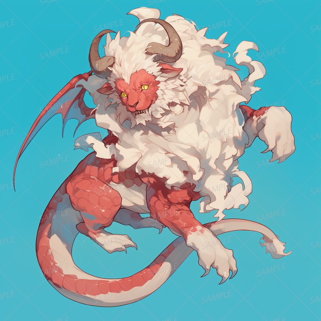 【神話生物】焔角の獅羊竜