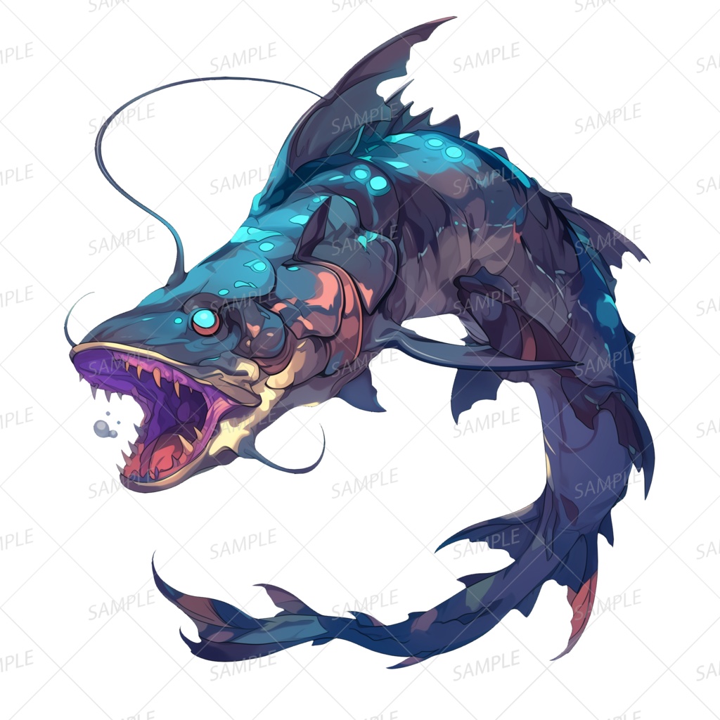 【神話生物】ネオン咬魚_透過