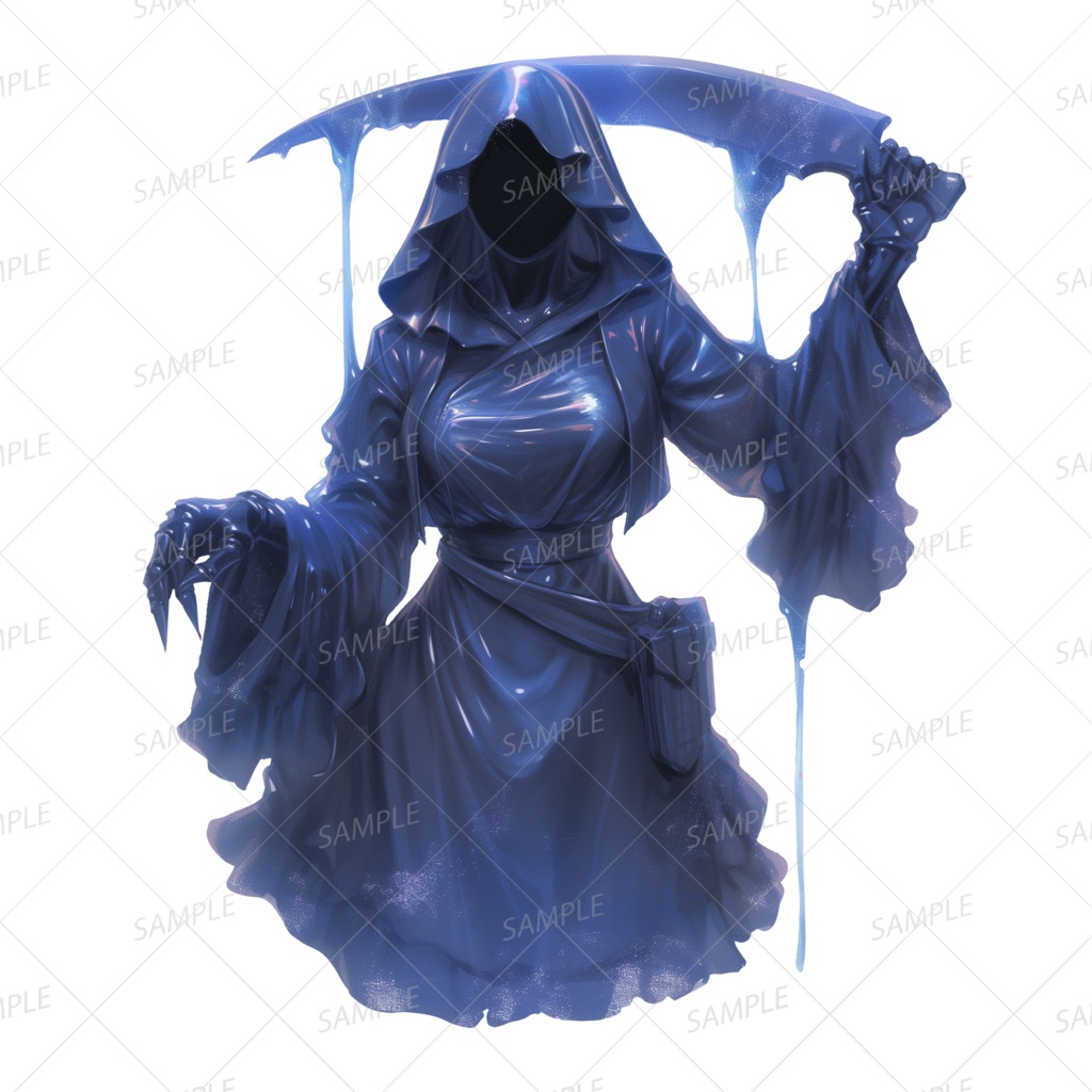 【神話生物】魂を刈り取る凍てつく蒼き衣_透過