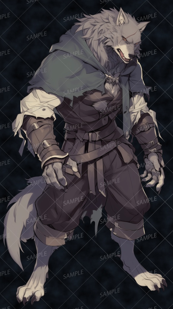 【神話生物】牙と誇りを携えし影狼_立ち絵透過