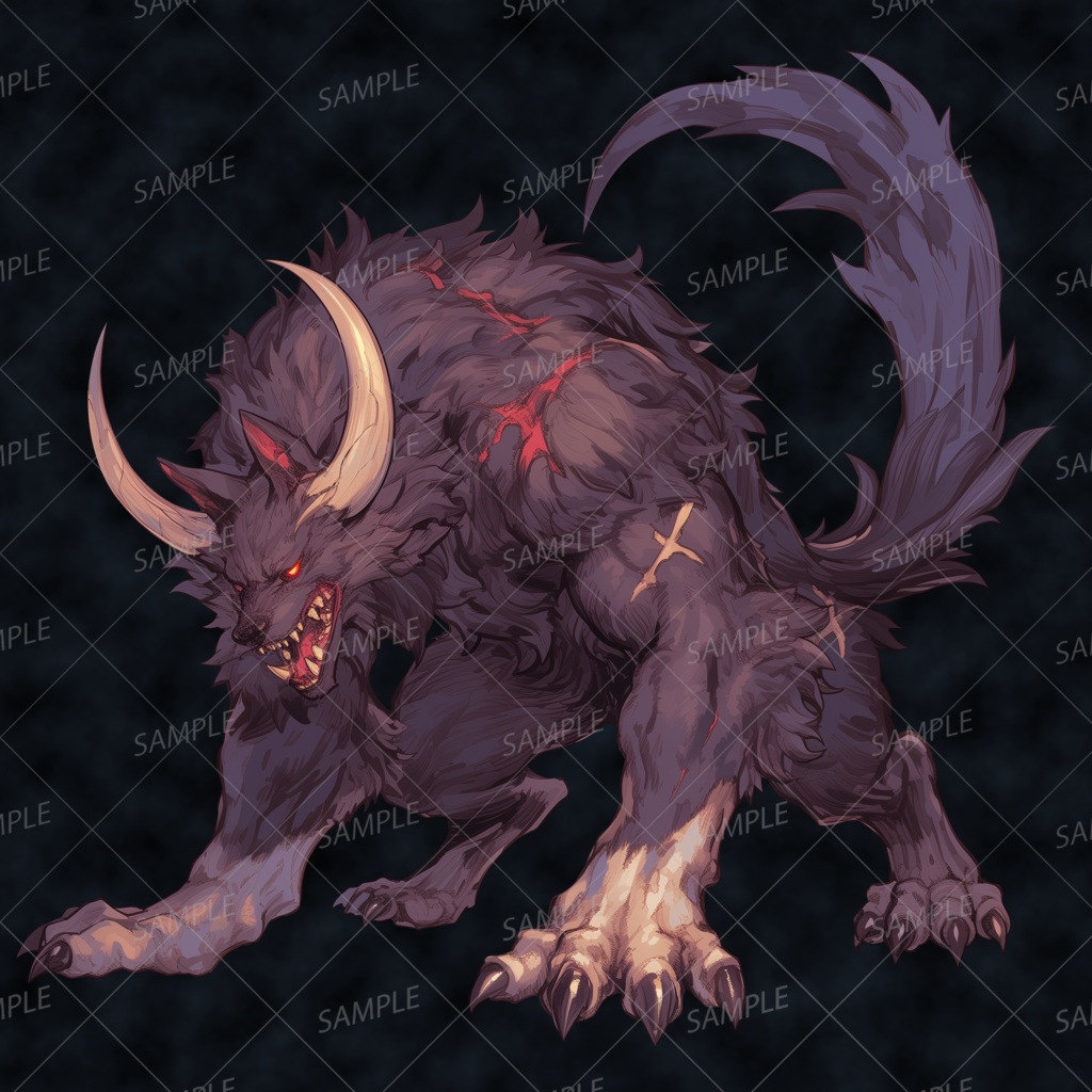 【神話生物】封印を喰い破る漆黒の魔獣_透過