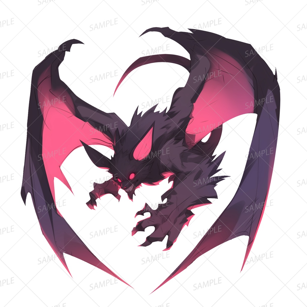 【神話生物】血月に吠える紅眼の夜翼_透過