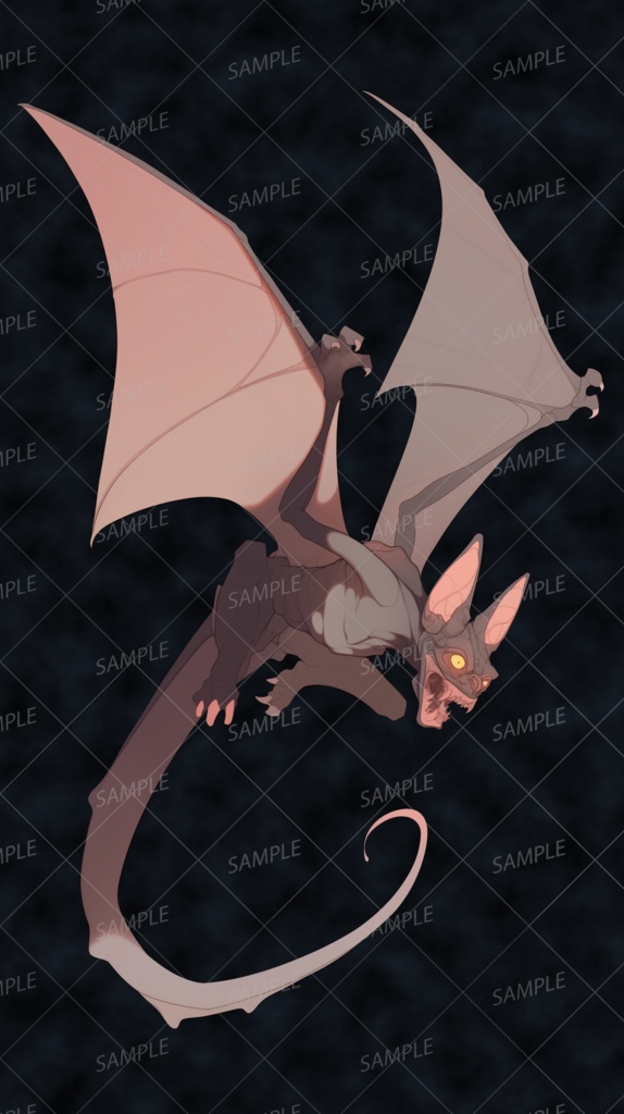【神話生物】空を裂く狂騒の蝙蝠_立ち絵透過