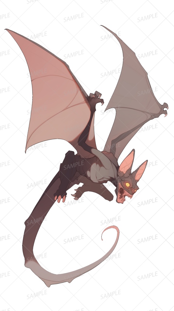 【神話生物】空を裂く狂騒の蝙蝠_立ち絵透過